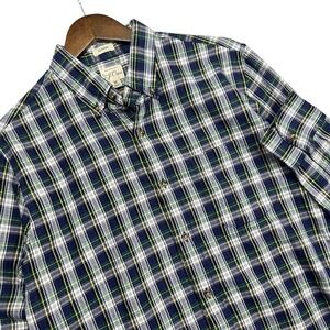 J Crew Mens Classic Fit Brushed Twill Plaid Button Down Shirt Size Medium Cotton